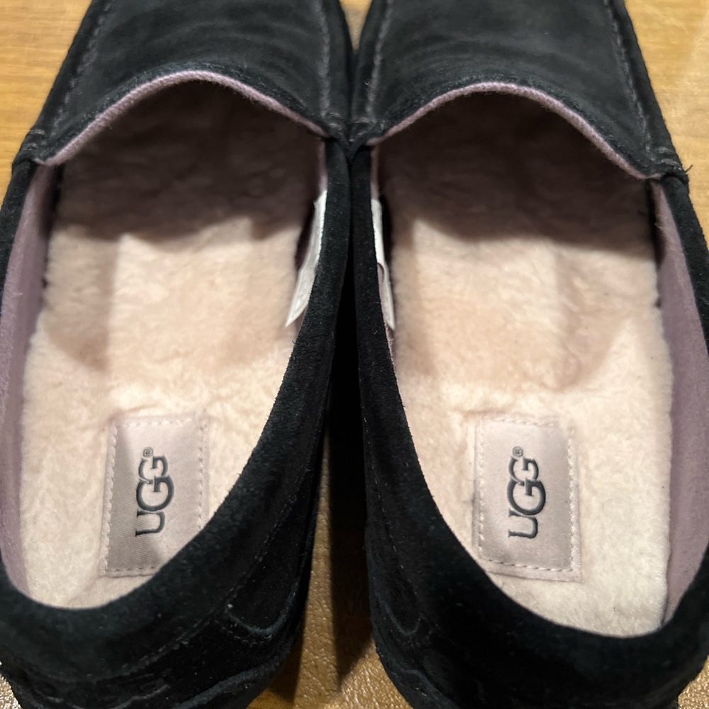 UGG Men's Adler Black Suede Slip-Ons - Picture 9 of 13